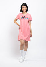 Forest x Disney Ladies 100% Cotton Short Sleeve Round Neck Women Dress - FW820020