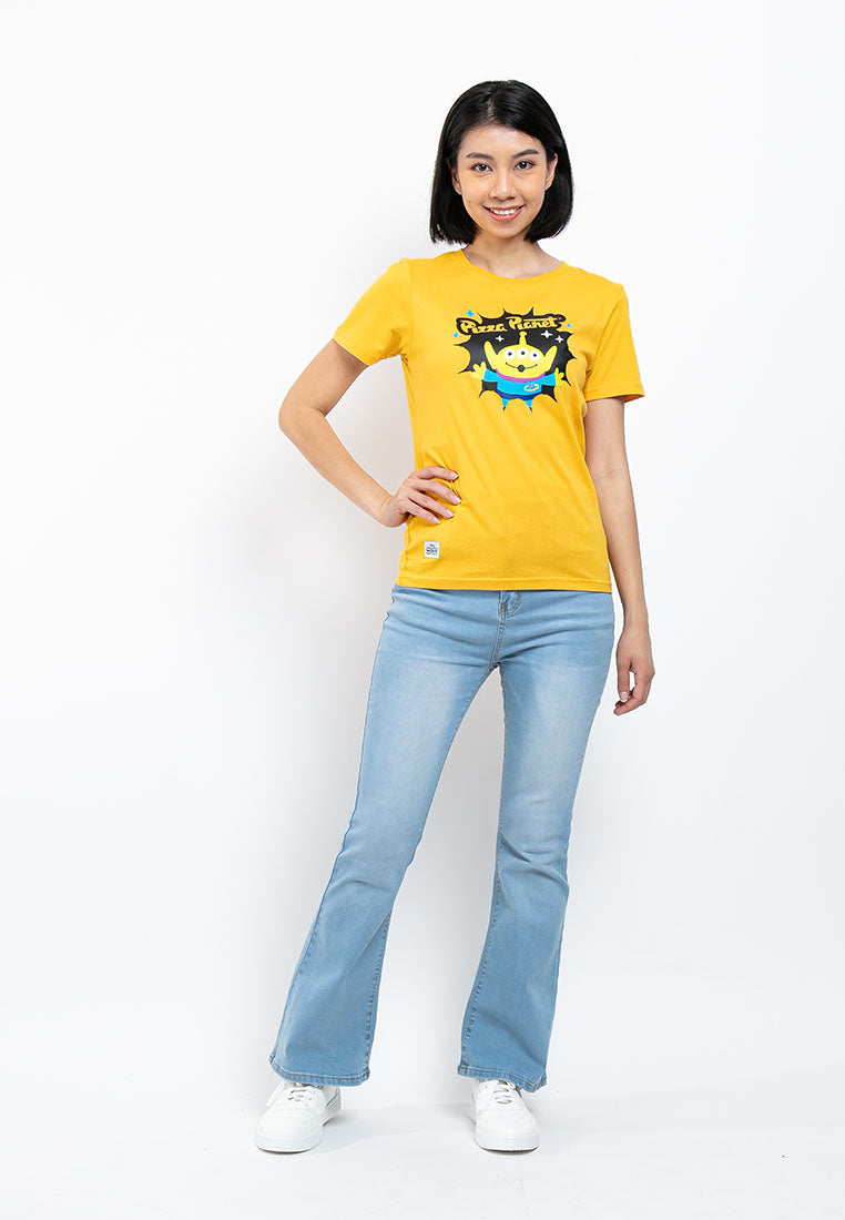 Forest X Disney Alien Printed Round Neck Tshirt Women | Baju T shirt Perempuan - FW820024