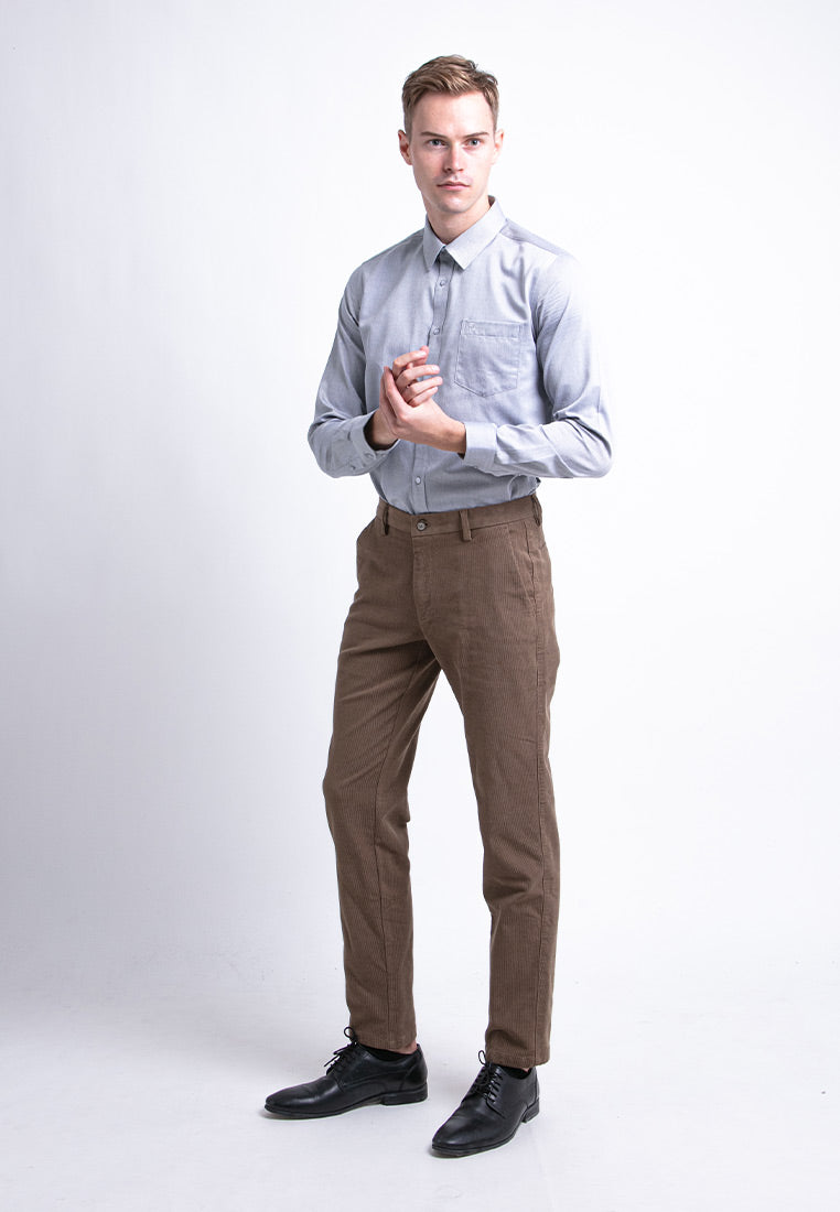 Alain delon Slim Fit Flat Front Cotton Pants - 12022001