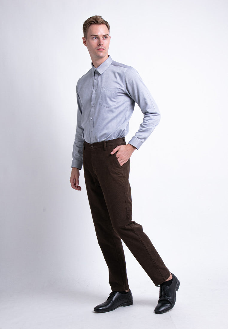 Alain delon Slim Fit Flat Front Cotton Pants - 12022001