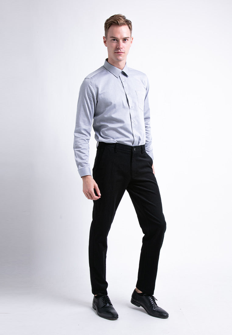 Alain delon Slim Fit Flat Front Cotton Pants - 12022001