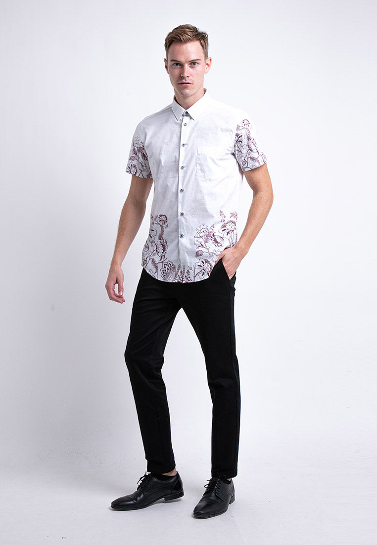 Alain Delon Short Sleeve Slim Fit Printed Batik - 14422011