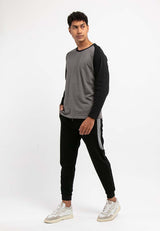 Forest 100% Cotton Round Neck Raglan Long Sleeve Plain Tee T Shirt Men | Baju T Shirt Lelaki Lengan Panjang - 23659