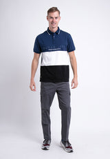 Forest Stretchable Cut & Sew Polo T-shirt Colour Block Slim Fit Polo Men | Baju T Shirt Lelaki - 621231