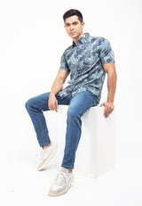 Forest Plus Size Cotton Woven Casual Full Print Men Shirt | Plus Size Baju Kemeja Lelaki Saiz Besar - PL621243