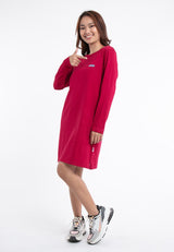 Ladies Long Sleeve 100% Cotton Round Neck Dress - 822067