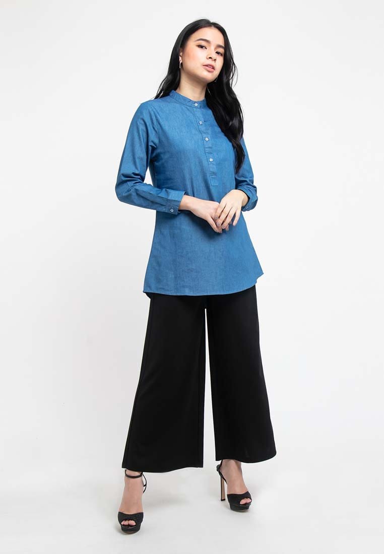 Ladies Long Sleeve Stand Collar Blouse - 822090