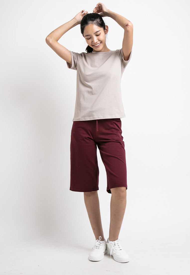 Forest Ladies Cotton Linen Regular Fit Crew Neck Tee T shirt Women | Baju T Shirt Perempuan - 822165
