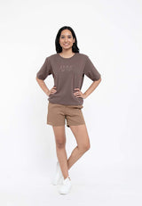 Forest Ladies Premium Cotton Loose Fit Boxy Cut Oversized T-shirt Women Print Tee | Baju T Shirt Perempuan - 822180