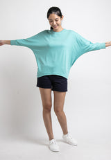 Forest Ladies Premium Interlock Cotton Crew Neck Drape Tshirt Women | Baju T Shirt Perempuan Lengan Panjang - 822206