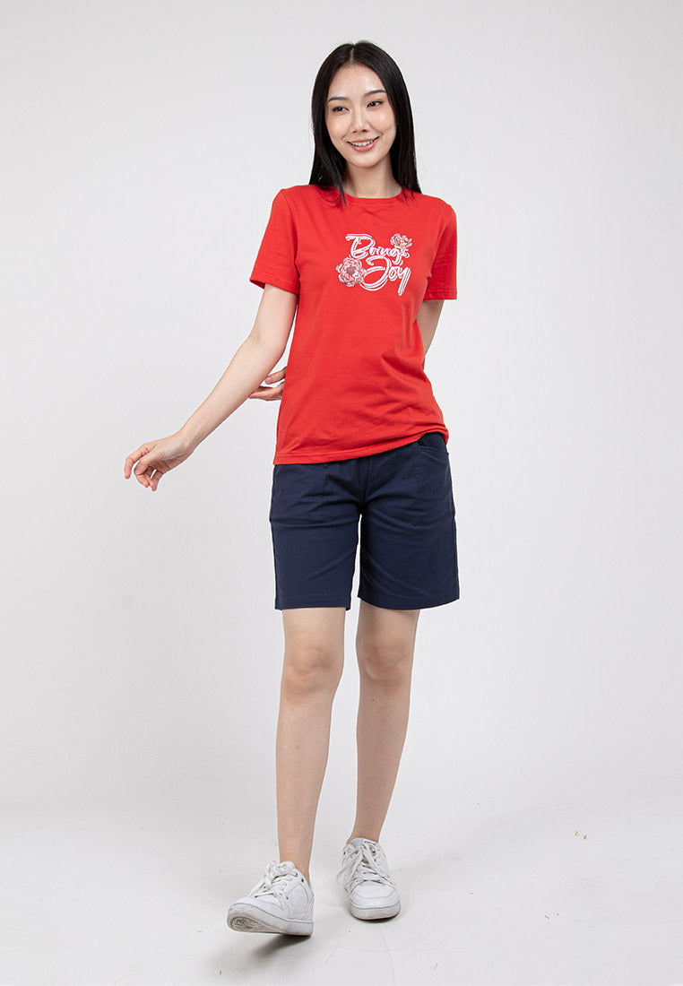 Forest Ladies 100% Cotton Round Neck Graphic Tee Tshirt Women | Baju T Shirt Perempuan - 822252