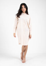 Forest Ladies Woven Long Sleeve Mandarin Collar Loose Fit Dress Shirt Women | Baju Kemeja Perempuan - 822256