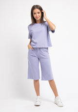 Forest Ladies Premiun Cotton Elastic Quater Pants Comfy Lounge wear | Seluar Pendek Sukuan Perempuan - 865128