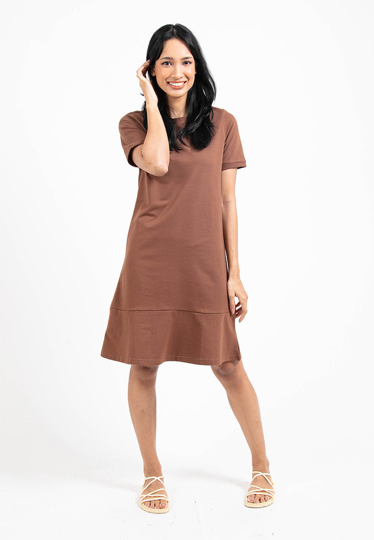 Forest Ladies Short Sleeve Cotton Terry Blouse Women Dress - 885010