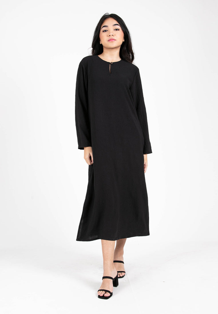 Forest Ladies Woven Long Sleeve Loose Dress Women Dress - 885022