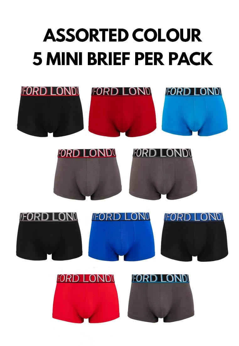 ( 2 Pieces ) Bamboo Spandex Shorty Briefs Assorted Colours - BUB679S