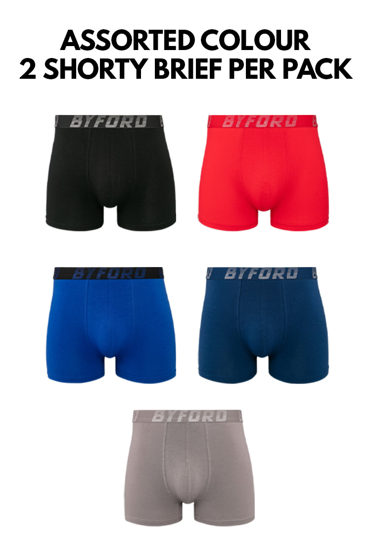 (2 Pcs) Byford Men Trunk Cotton Spandex Men Underwear Assorted Colours - BUB685S