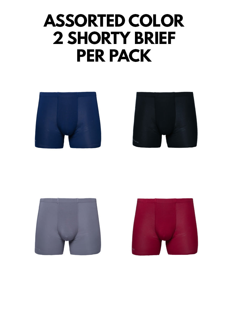 (2 Pcs) Byford Micromodal Spandex Shorty Brief Underwear Assorted Colour - BUB700S