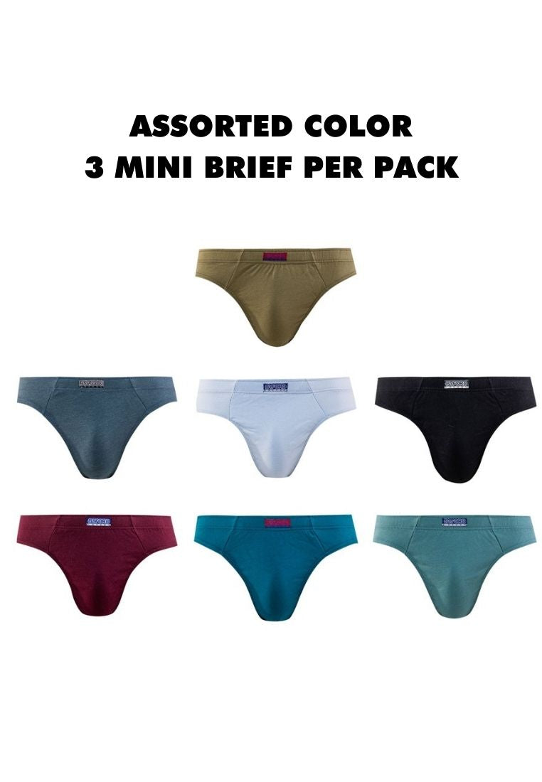 (3 Pcs) Byford Men Brief 100% Cotton Men Underwear Assorted Colours - BUD303M