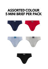 (5 Pcs) Byford Men Brief 100% Cotton Men Underwear Assorted Colours - BUD317M