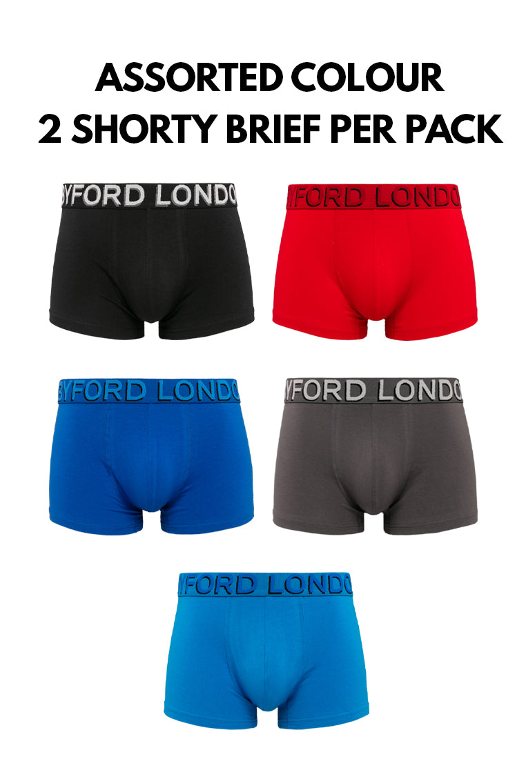 (2 Pcs) Byford Men Brief Cotton Spandex Men Underwear Assorted Colours - BUD5203S
