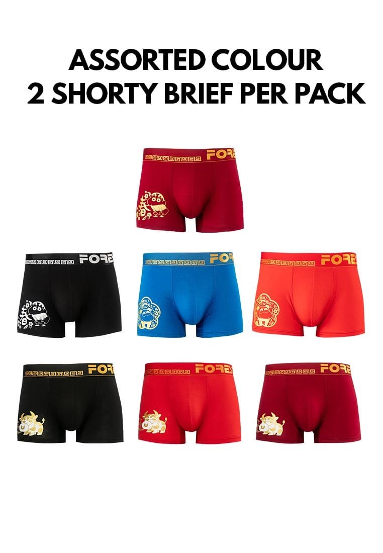 Shinchan Bamboo Spandex Shorty Briefs ( 2 Pieces ) Assorted Colours - CUB1006S