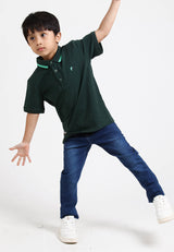 Forest Kids Premium Weight Cotton Stretchable Polo T Shirt Collar Tee | Baju T Shirt Budak Lelaki - FK20112