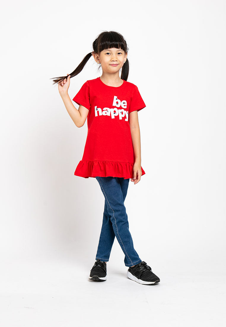 Forest Kids 100% Cotton T Shirt Girls Graphic Round Neck Tee | Baju Budak Perempuan - FK82035