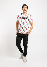 Forest X Disney Mickey Premium Effects Embroidered Fonts Round Neck Tee Men | Baju T shirt Lelaki - FW20032