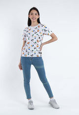 Forest X Disney Printed Round Neck Tee | Baju T shirt Perempuan - FW820013