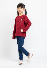 Forest X Disney Girl Printed Long Sleeve Kids Tee | Baju Budak Perempuan - FWK82003