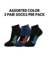 (3 Pcs) Mossimo Cotton Spandex Non-Terry Sports Ankle Socks- MSF0019T