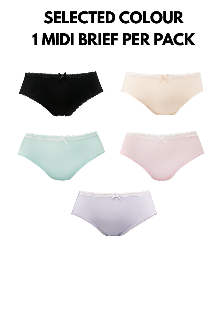 Forest Ladies Micromodal Spandex Underwear Women Midi Brief ( 1 Piece ) | Seluar Dalam Wanita - OLD003D