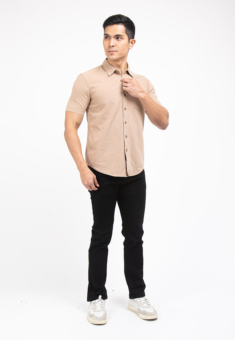 Forest Plus Size Cotton Woven Casual Plain Men Shirt | Plus Size Baju Kemeja Lelaki Saiz Besar - PL621235