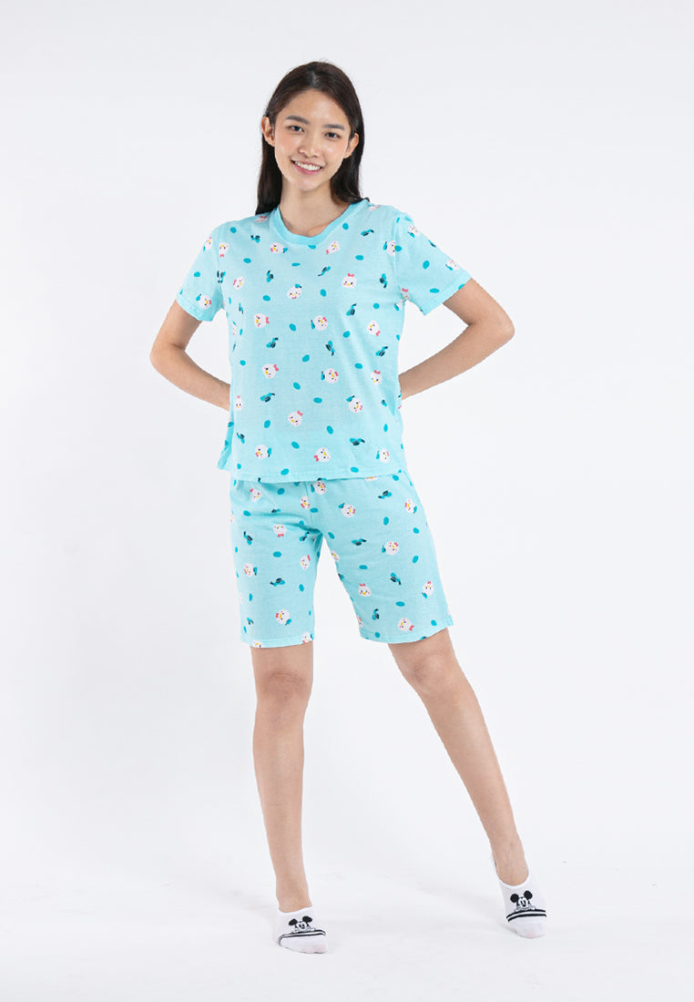 ( 1 Set ) Forest x Disney Ladies 100% Cotton Pyjamas Set Selected Colours - WPD0010