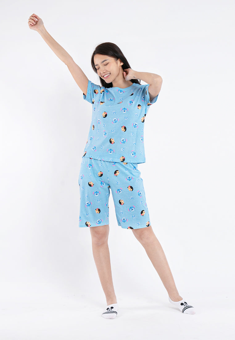 ( 1 Set ) Forest x Disney Ladies 100% Cotton Pyjamas Set Selected Colours - WPD0010