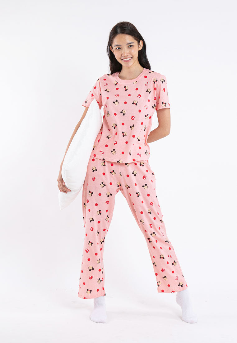 ( 1 Set ) Forest x Disney Ladies 100% Cotton Pyjamas Set Selected Colours - WPD0011