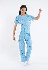 ( 1 Set ) Forest x Disney Ladies 100% Cotton Pyjamas Set Selected Colours - WPD0011