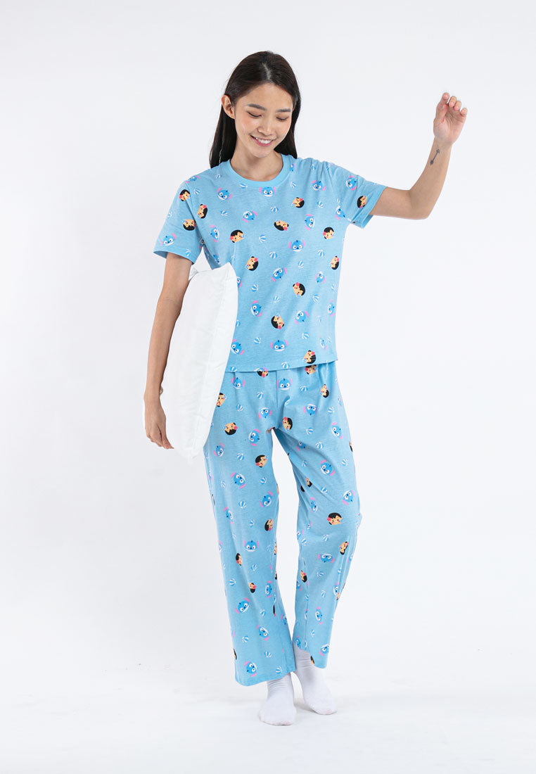 ( 1 Set ) Forest x Disney Ladies 100% Cotton Pyjamas Set Selected Colours - WPD0011