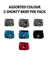 (2 Pcs) Forest x Disney Cotton Spandex Mens Shorty Brief Assorted Colours- WUB1002S