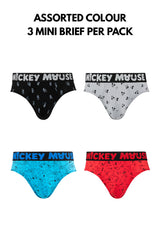 (3 Pcs) Forest x Disney Men Brief MicroFibre Spandex Men Underwear Assorted Colours - WUD0010M