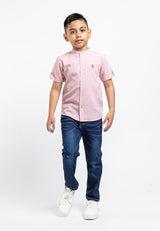 Forest Kids Woven Boy Stand Collar Short Shirt Kids - FK2062