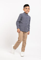 Forest Kids Woven Boy Stand Collar Short Shirt Kids - FK2063