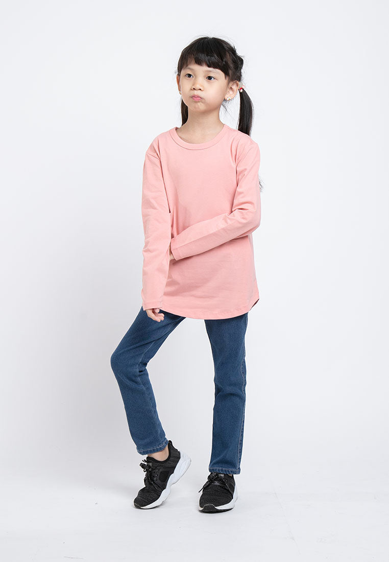 Forest Kids Premium Cotton Long Sleeve Regular Cut Crew Neck Tee | Baju T Shirt Budak - FK82023