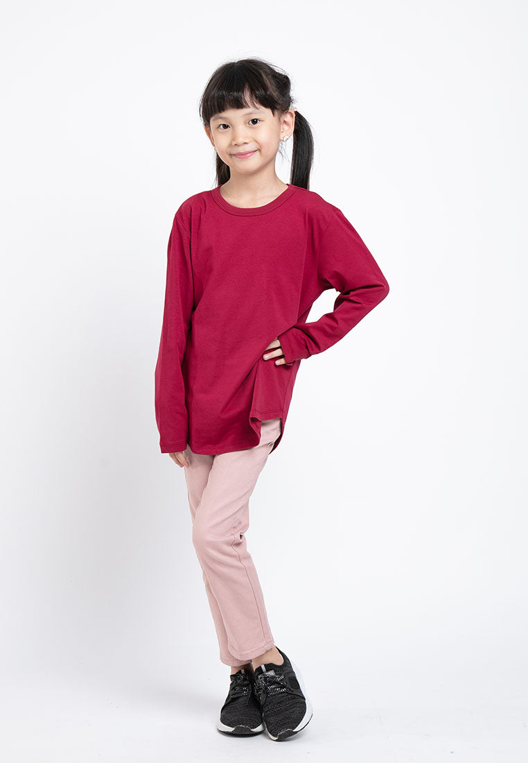 Forest Kids Premium Cotton Long Sleeve Regular Cut Crew Neck Tee | Baju T Shirt Budak - FK82023