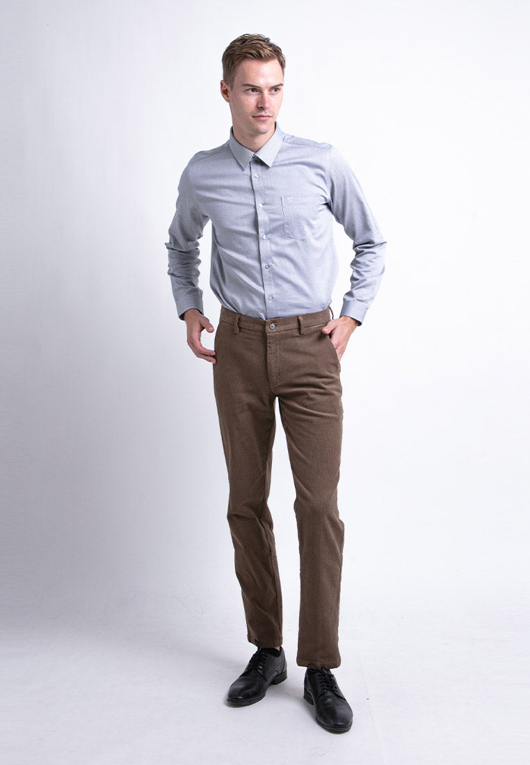 Alain delon Slim Fit Flat Front Cotton Pants - 12022001