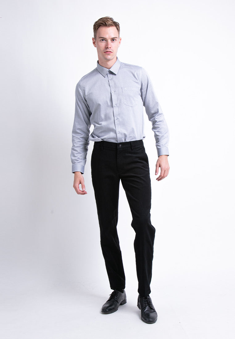 Alain delon Slim Fit Flat Front Cotton Pants - 12022001