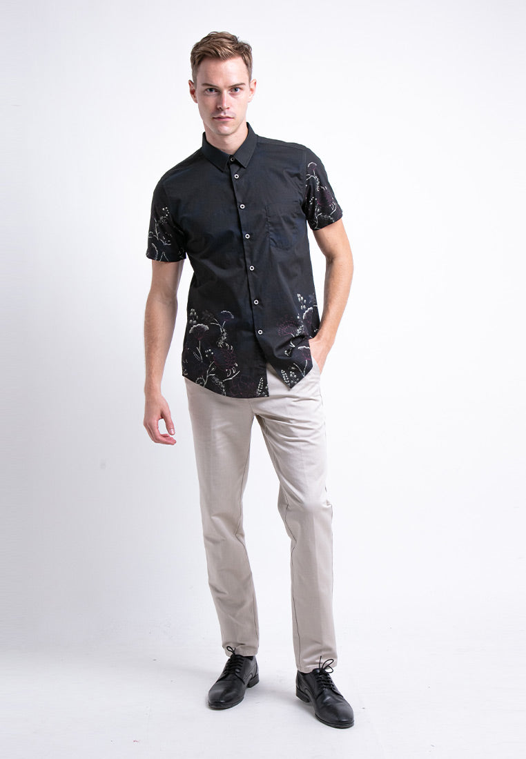 Alain Delon Short Sleeve Slim Fit Printed Batik - 14422011