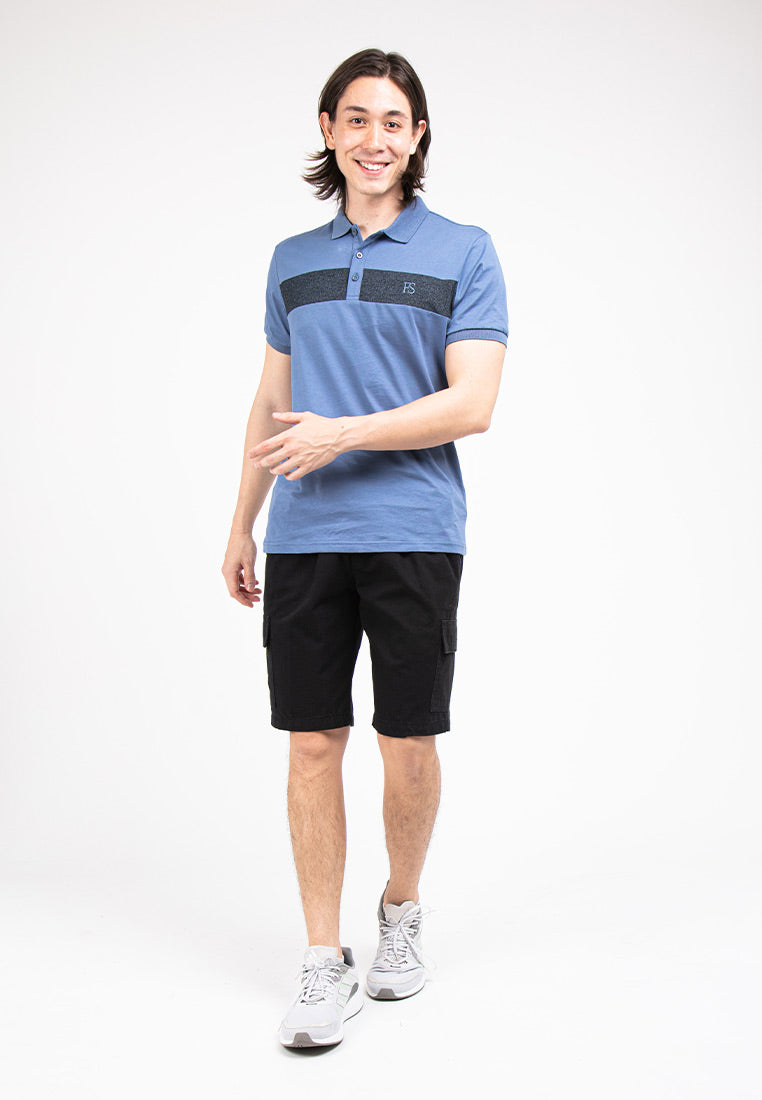 Forest Slim Fit Pattern Collar T Shirt Men Polo Tee | Baju T Shirt Lelaki - 23695