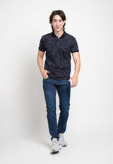 Forest Slim Fit Full Print Collar T Shirt Men Polo Tee | Baju T Shirt Lelaki - 23696